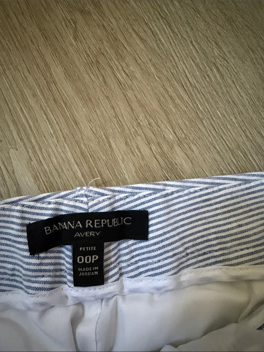 Banana Republic Blue & White Pinstripe Chinos - Slim Straight